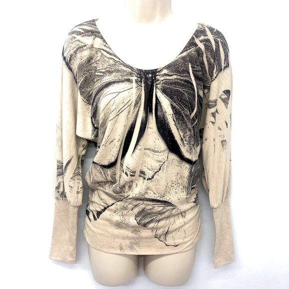 American Rag Tops - American Rag Graphic Butterfly Print Knit Popover Top